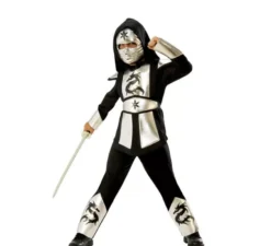 Costume da Ninja Dragone argentato per bambino