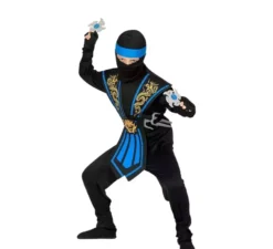 Costume da Ninja Kombat blu per bambino con armi