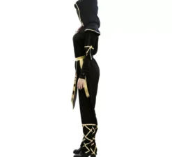 Costume da Ninja nero e oro per donna