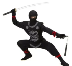 Costume da ninja nero per ragazzi
