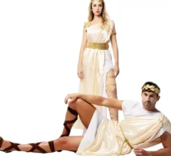 Costume da nobile romano deluxe beige per uomo