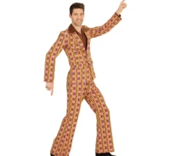 Costume da onde e cerchi da discoteca anni '70 per uomo