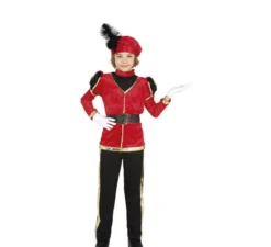 Costume da paggio rosso elegante da ragazzo