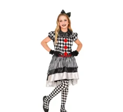 Costume da pagliaccio scozzese vintage da ragazza
