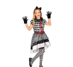 Costume da pagliaccio scozzese vintage da ragazza