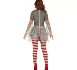 Costume da Pagliaccio spaventoso grigio per donna