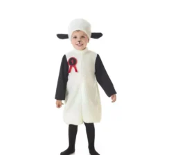Costume da pecora bianca con cappuccio per bambino