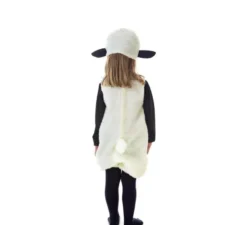 Costume da pecora bianca con cappuccio per bambino