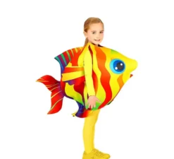 Costume da pesce tropicale giallo e rosso per bambino
