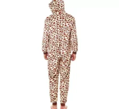Costume da pigiama leopardato marrone da uomo