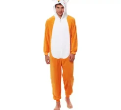 Costume da pigiama Zorro arancione e bianco per uomo