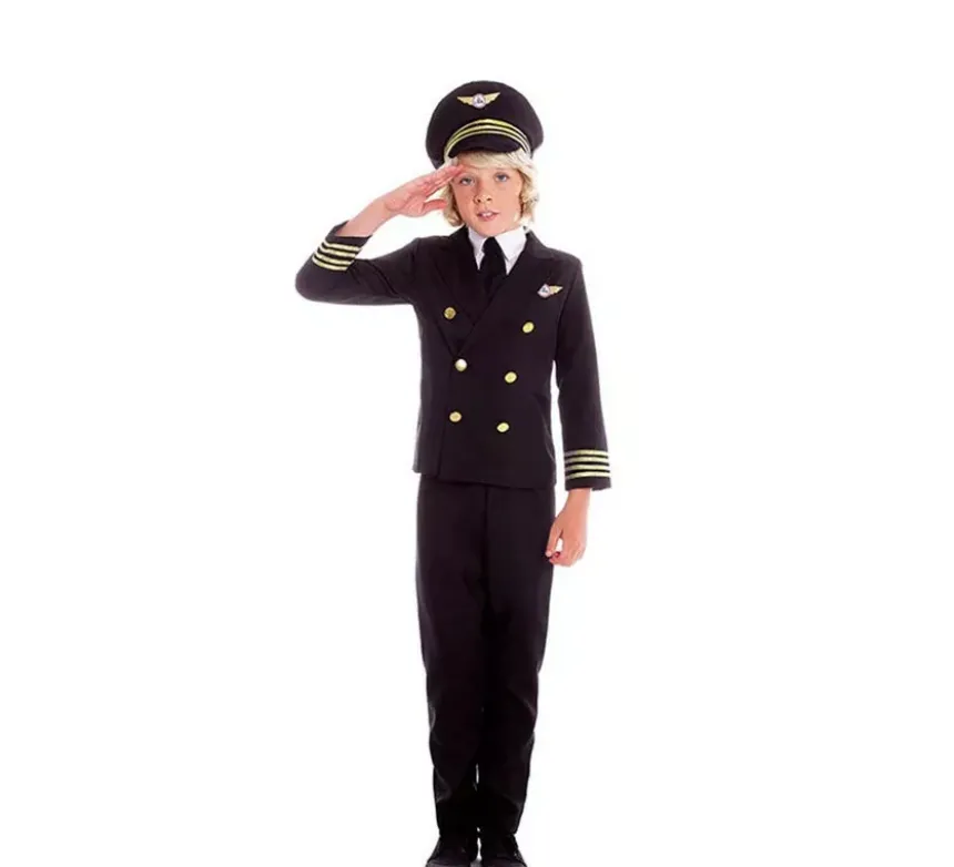Costume da pilota da capitano di volo per bambino