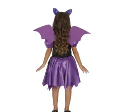 Costume da pipistrello viola con ali per bambina