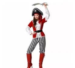 Costume da pirata a righe per adulto