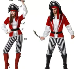 Costume da pirata a righe per adulto