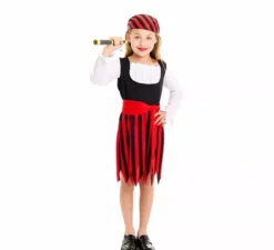 Costume da pirata a righe per bambina