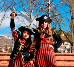 Costume da Pirata a righe per donna
