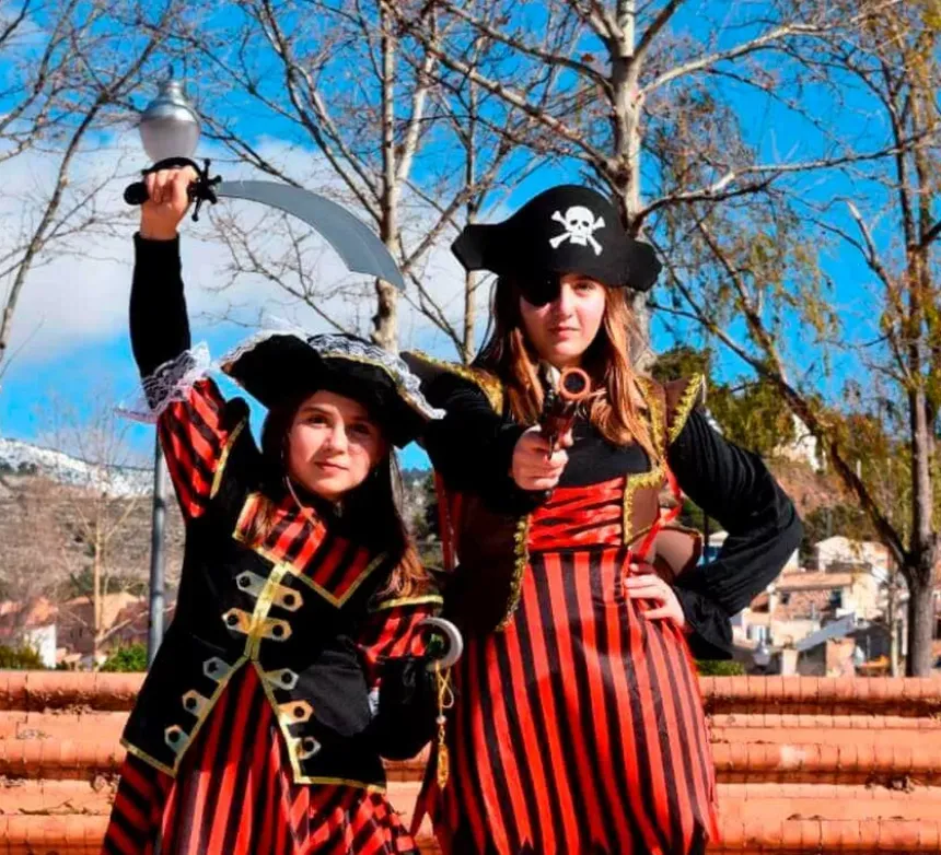 Costume da Pirata a righe per donna