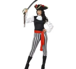 Costume da pirata a righe per una donna