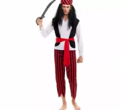 Costume da pirata a righe per uomo