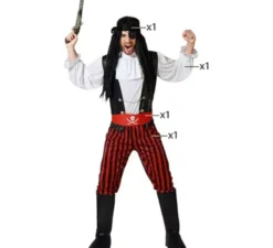 Costume da pirata a righe per uomo