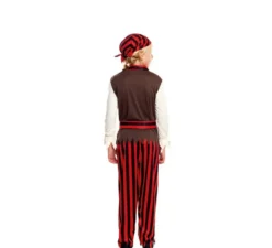 Costume da pirata a righe rosse per bambino