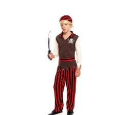 Costume da pirata a righe rosse per bambino