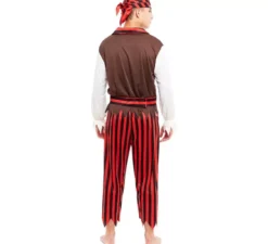 Costume da pirata a righe rosse per uomo