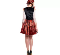 Costume da pirata classico a righe da donna