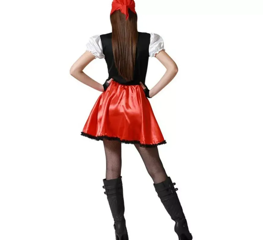 Costume da pirata con dettagli dorati per donna