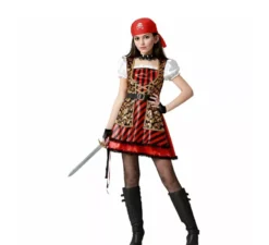 Costume da pirata con dettagli dorati per donna
