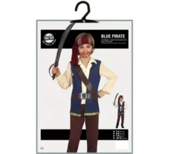 Costume da pirata con gilet blu per bambino