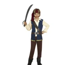 Costume da pirata con gilet blu per bambino