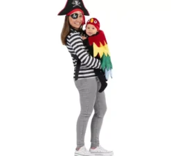 Costume da pirata e pappagallo con copri zaino per adulto e bambino