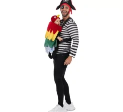 Costume da pirata e pappagallo con copri zaino per adulto e bambino
