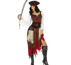 Costume da pirata marrone per donna