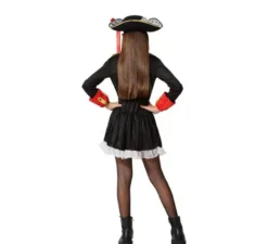 costume da pirata per le ragazze rosso e nero