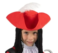 Costume da pirata Red Hook con cappello e parrucca per bambino