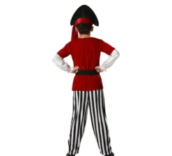 Costume da pirata rosso con cappello per bambino