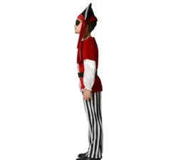 Costume da pirata rosso con cappello per bambino