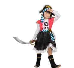 Costume da pirata teschio con cappello per bambina