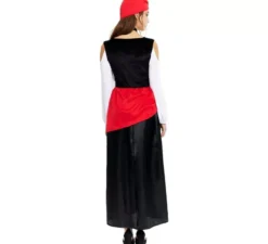 Costume da pitonessa con turbante rosso per donna