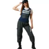 Costume da polizia nero con berretto per donna