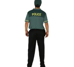 Costume da polizia verde per uomo
