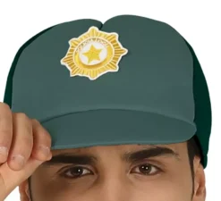 Costume da polizia verde per uomo