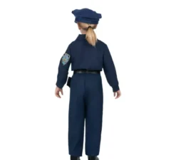 Costume da poliziotta blu con cintura per bambina