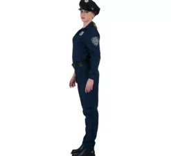 Costume da poliziotta blu con cintura per donna