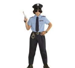 Costume da poliziotto blu con cappello per bambini e ragazzi