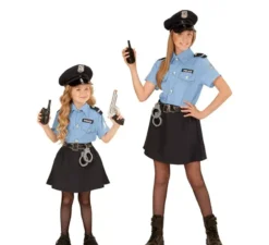 Costume da poliziotto blu con cappello per ragazze e adolescenti