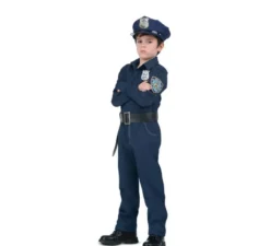 Costume da poliziotto blu con cintura per bambino